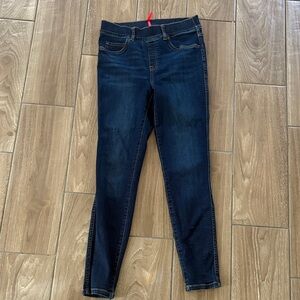 Spanx Dark Blue Cotton Spandex stretch pull on Denim Jegging Women’s Small